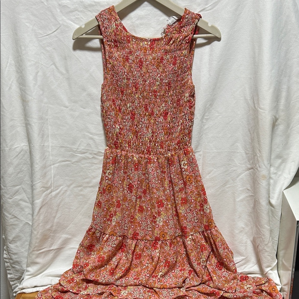 SIENNA SKY Smocked Pink Floral MidiDress